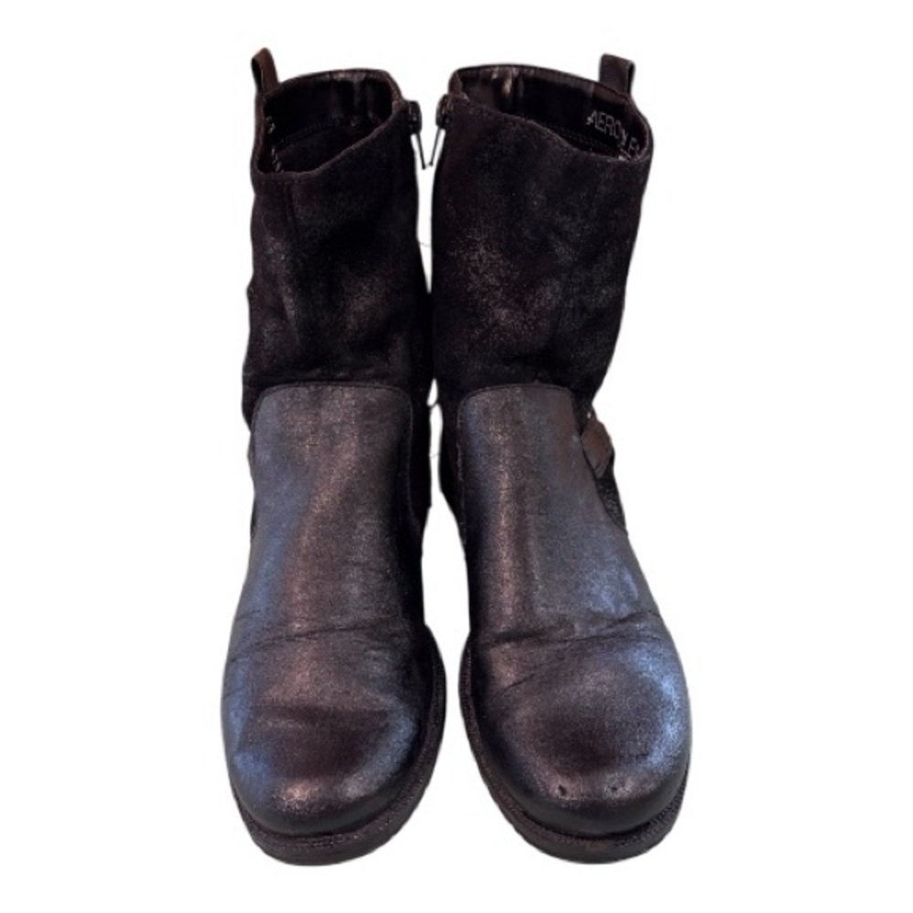 Aerosoles Outrider strap buckle Riding boots Black short booties shoes - Picture 3 of 12